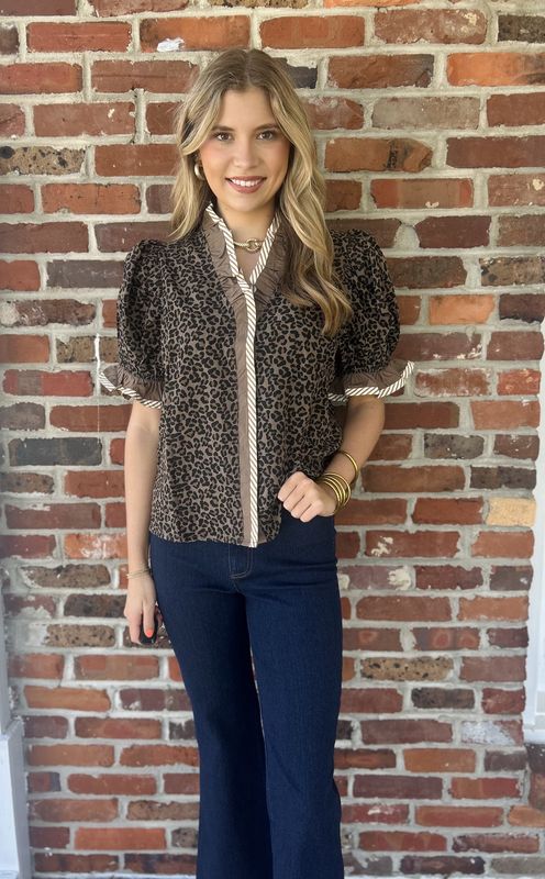 Everything I Love Mocha Print Top
