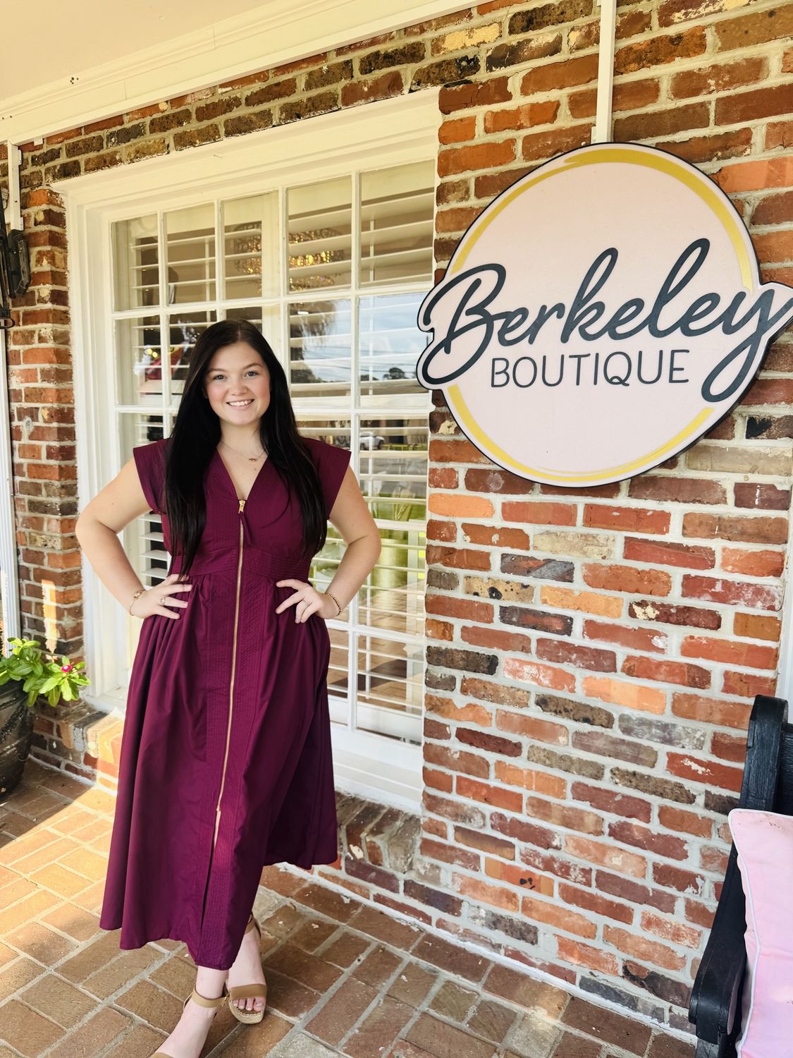 Feeling Cocky Burgundy Zippered Midi