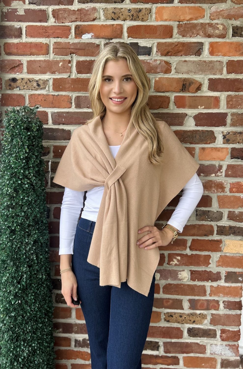Katie Knit Keyhole Wrap