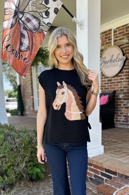 Saddle Up Horsey Sweater Vest