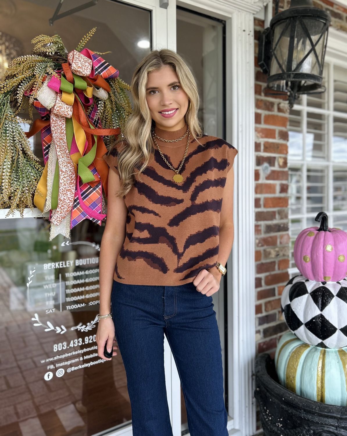 I Let You Win Animal Print Sweater Top