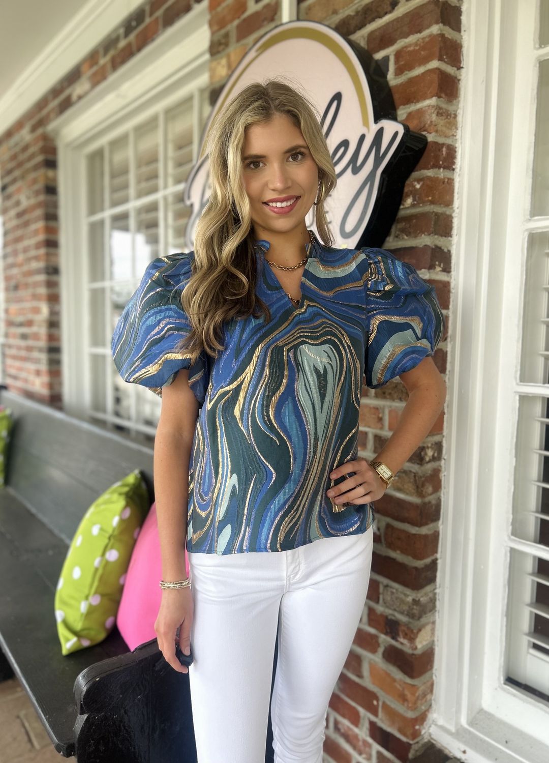 To Each Their Own,Abstract Jacquard Top