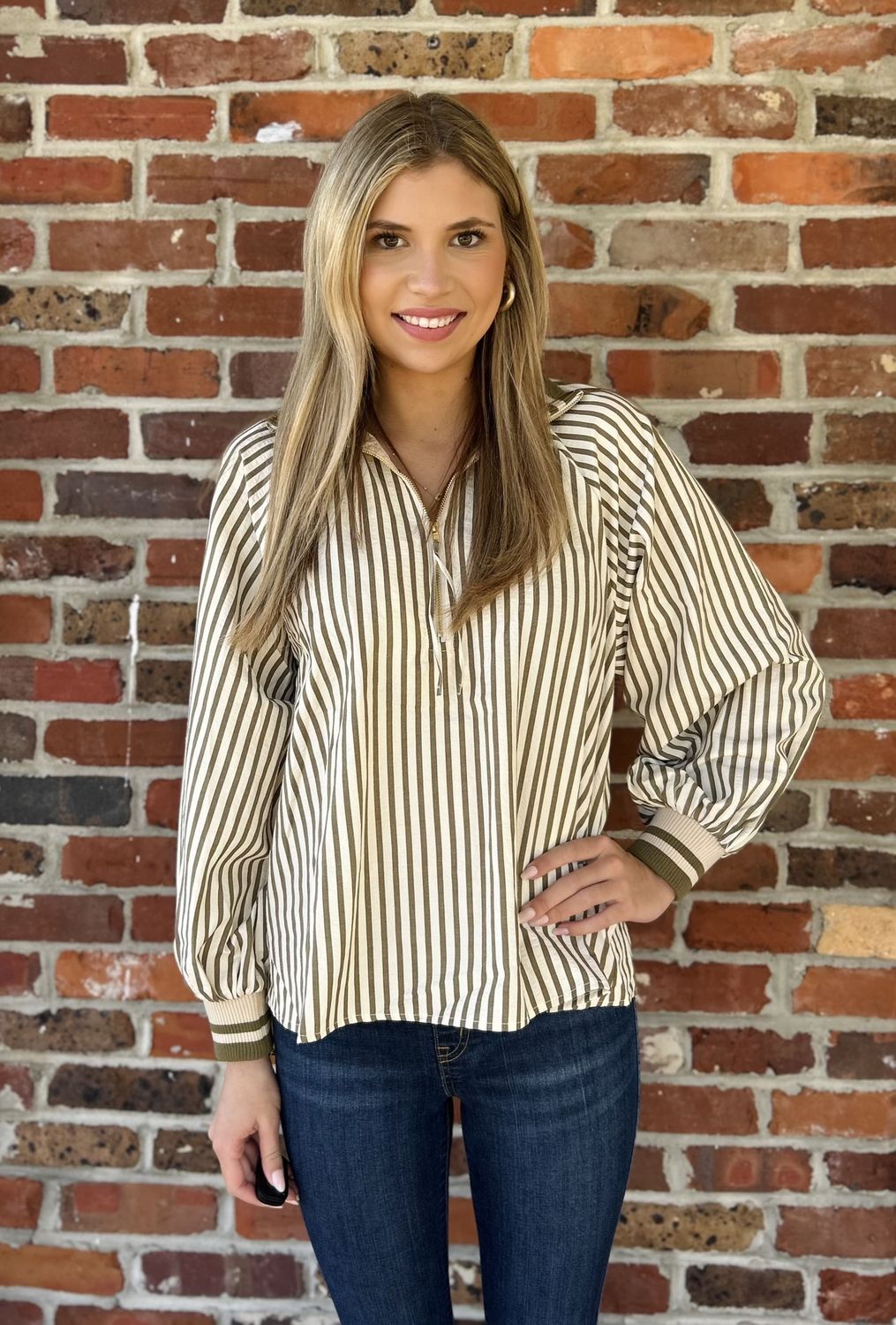 Peaceful Feelings,Striped long sleeve top