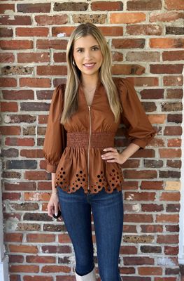 Keep Me Near, Copper Eyelet Top