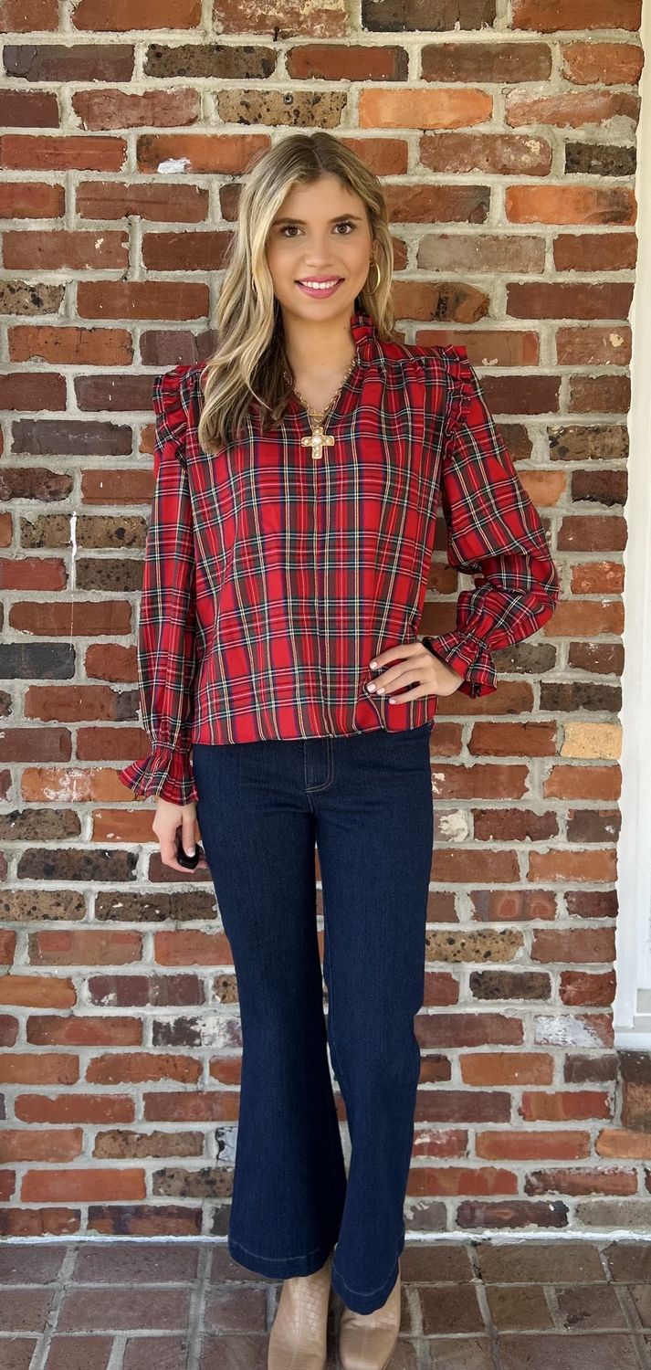 Christmas Cheer Plaid Top