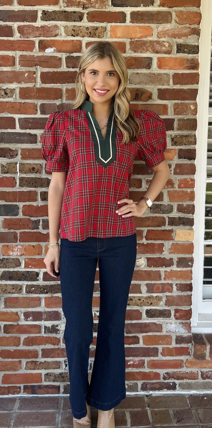 Something Extra, Plaid Cuff Band Top