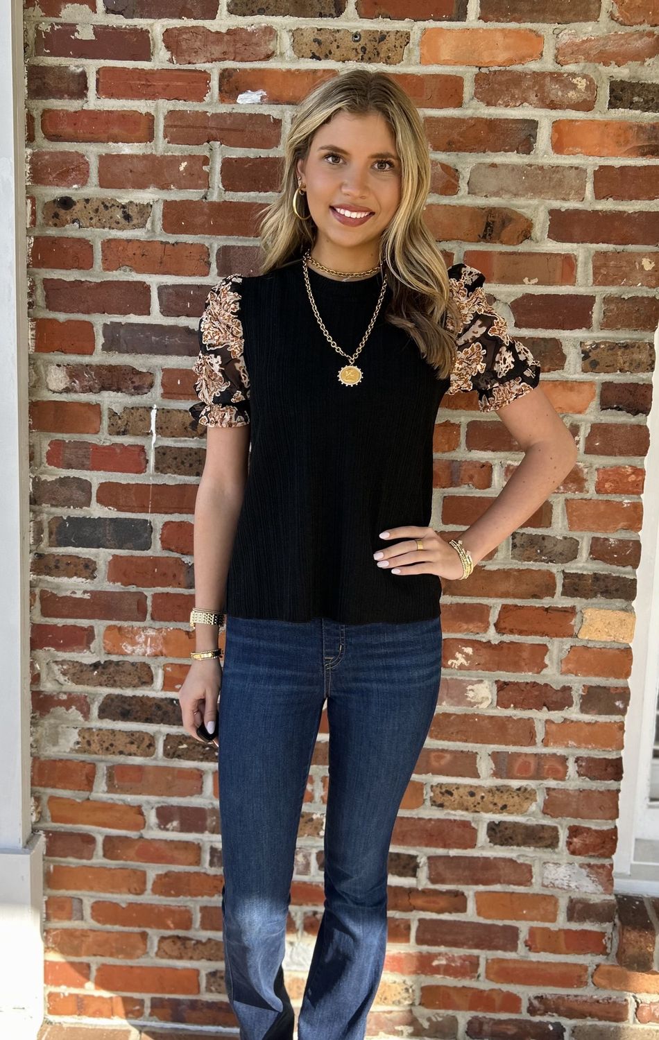 I&#39;ll Take The Chance Ruched Sleeve Knit Top