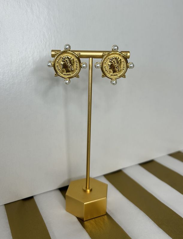 Water Resistant Pearl Coin Earrings