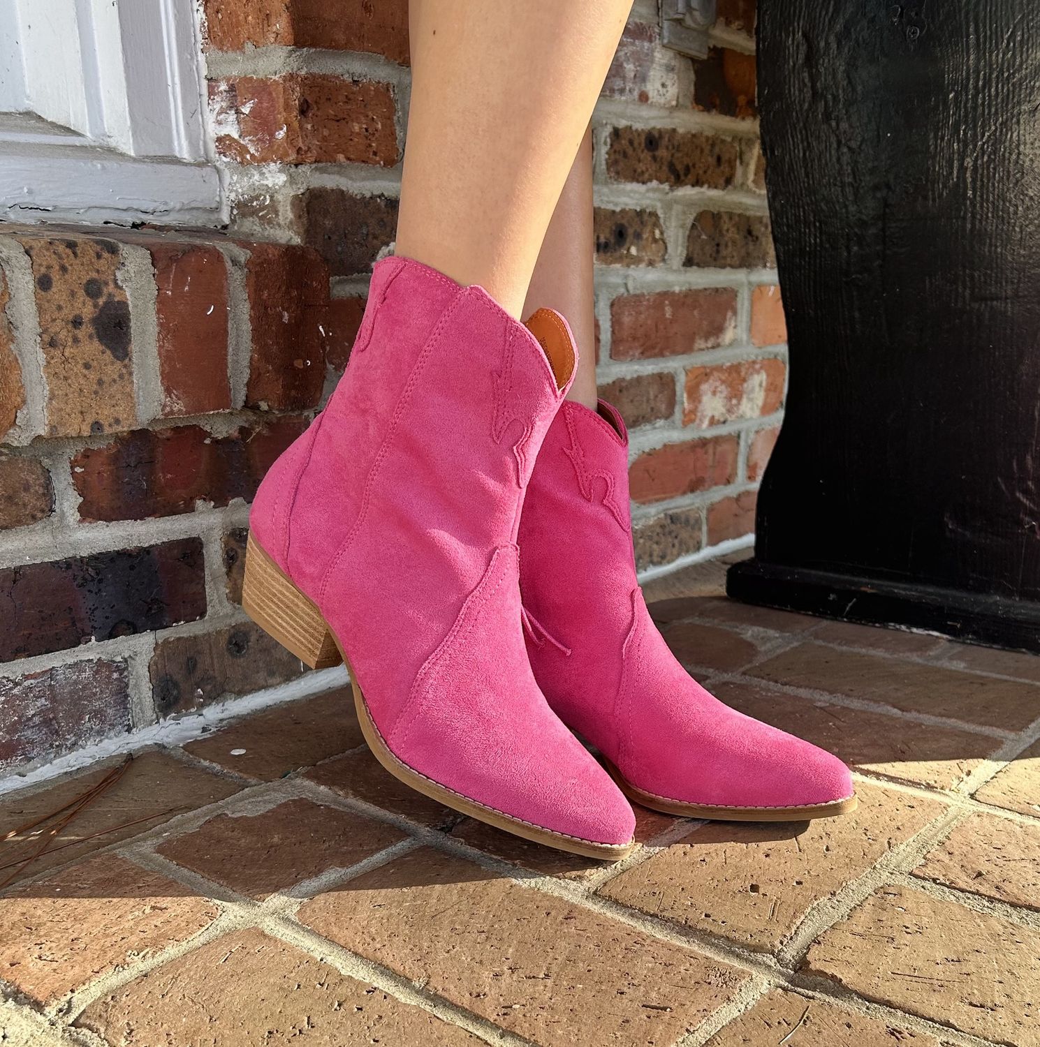 Can&#39;t Help Myself, Fuchsia Ankle Booties
