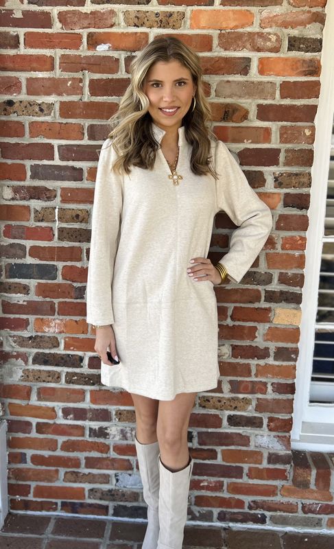 Tell You Everything Oatmeal Dress