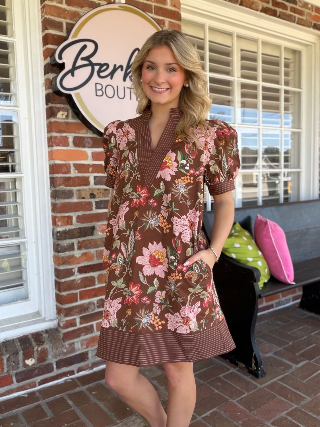 This Is The Right Thing Brown Flower Dress