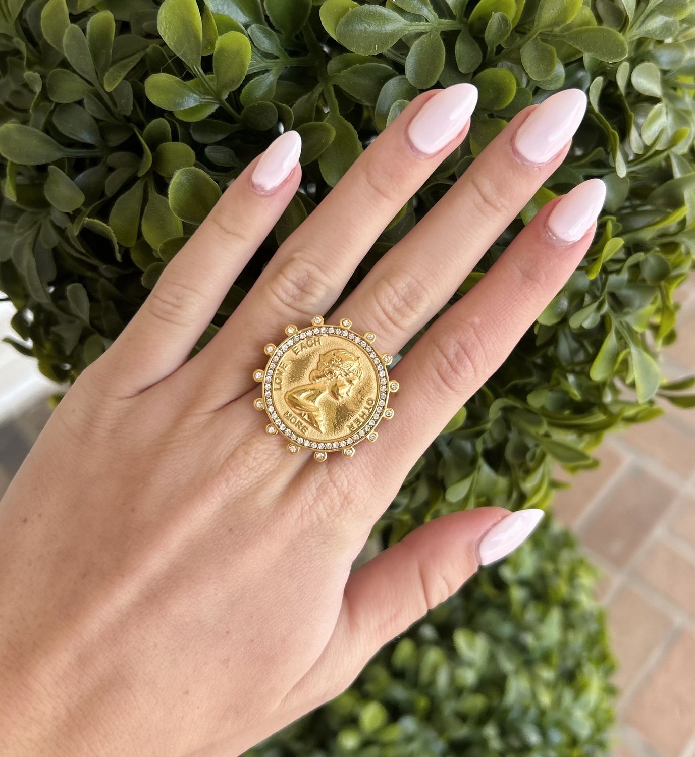 Water Resistant Bling Coin Ring 7.5