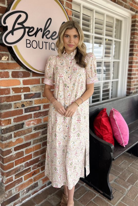 Something in the Air, Botanical Puff Sleeve Midi