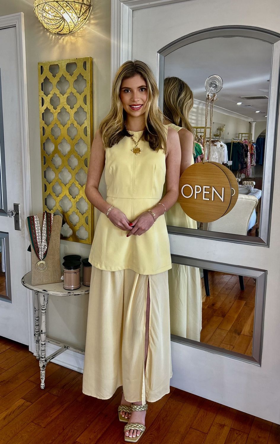SUNday Stroll Yellow Layered Midi Dress