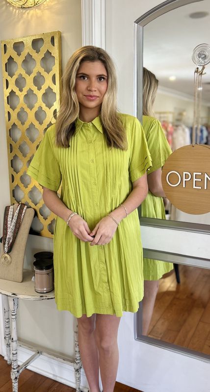 Feeling My Best Button Down Pleated Dress