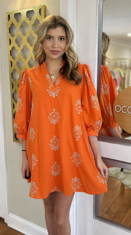 Tasteful Texture Embroidered Bouquet Dress