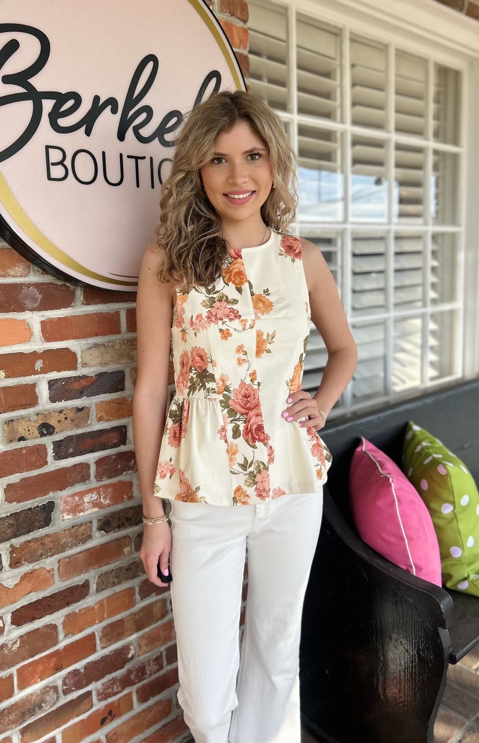 Fit For A Tea Party Sleeveless Peplum Top