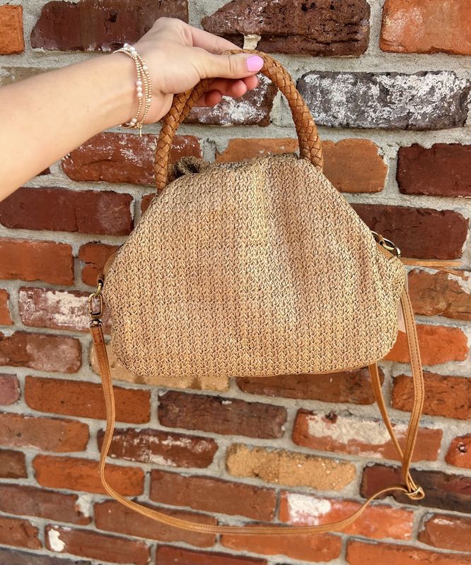 Darling Woven Straw Small Satchel