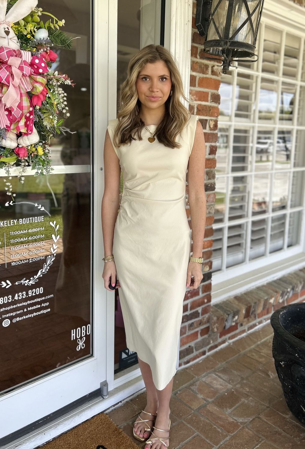 You Make It Easy Cream Sleeveless Midi