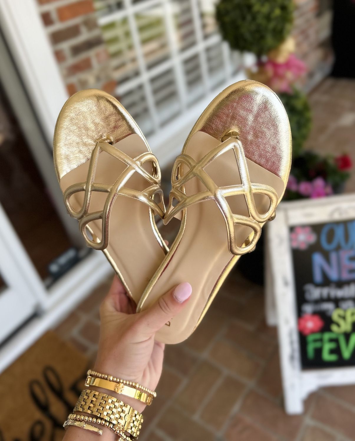 Slip into something Pretty, Gold, Slip on Flats