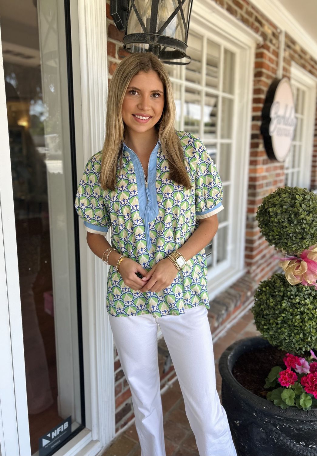 Catching Vibes &amp; Sunny Skies, Half Zip Blouse