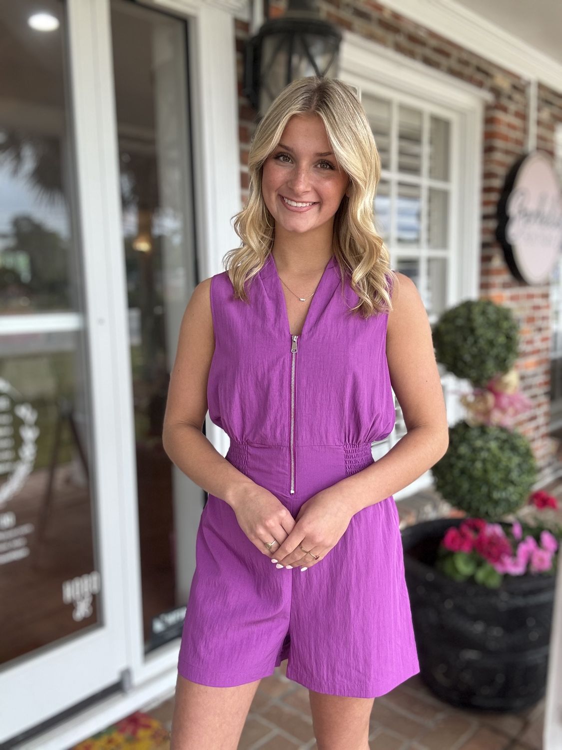 Got To Start Somewhere Purple Romper