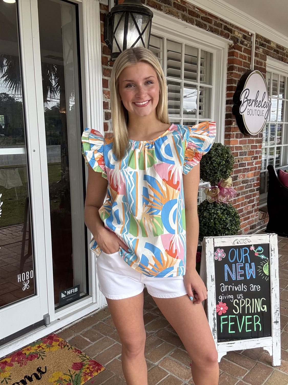 Following The Coastline  Tropical Printed Top
