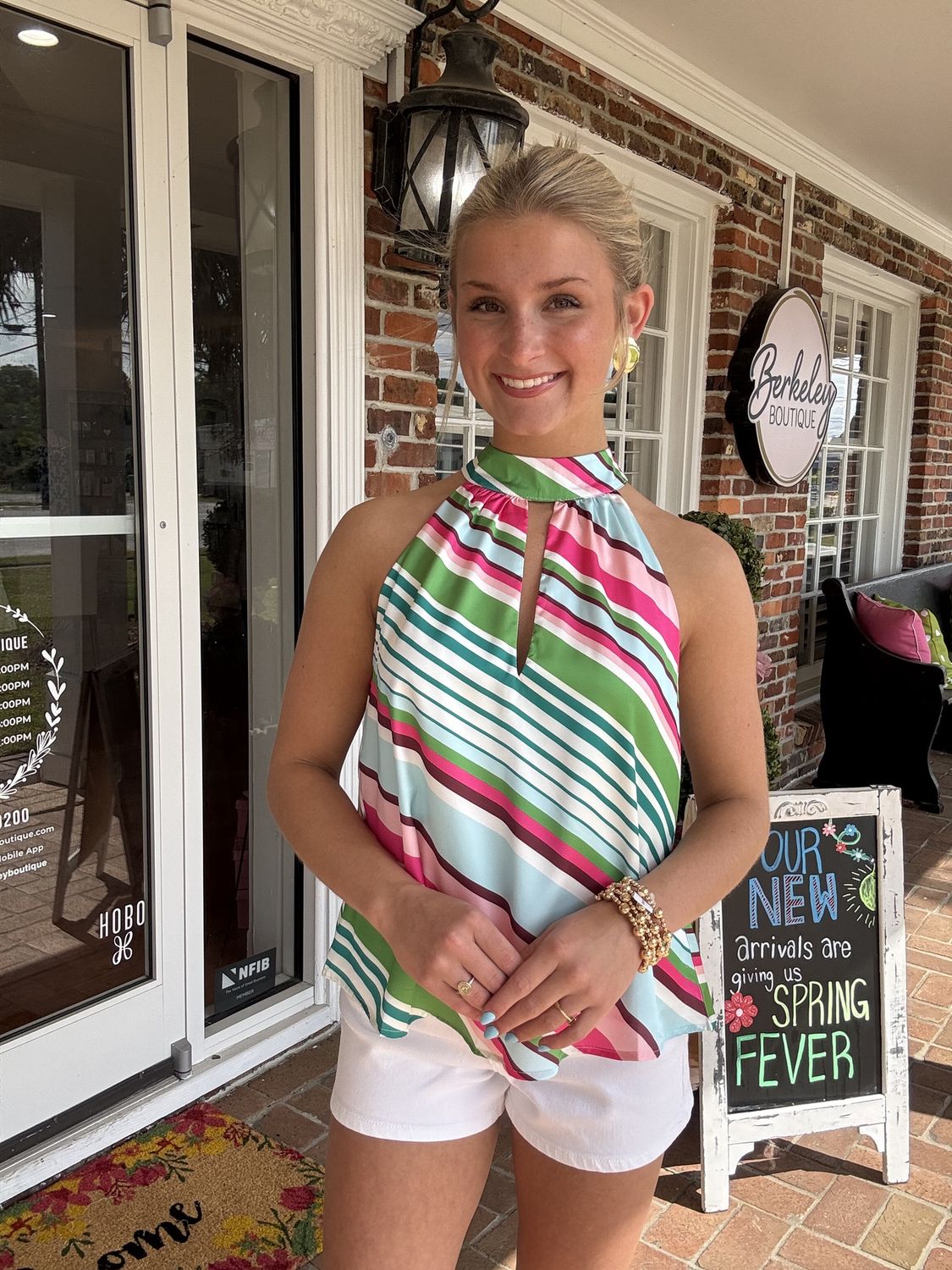 Destined For You Mutli-Striped Halter Top