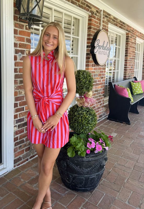 Gather &amp; Go, Striped Waist Tie Dress