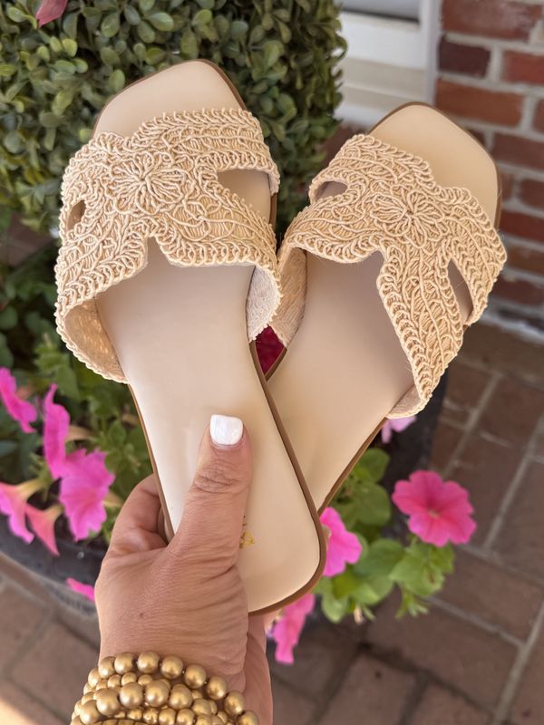Wait And See Ivory Raffia Sandals