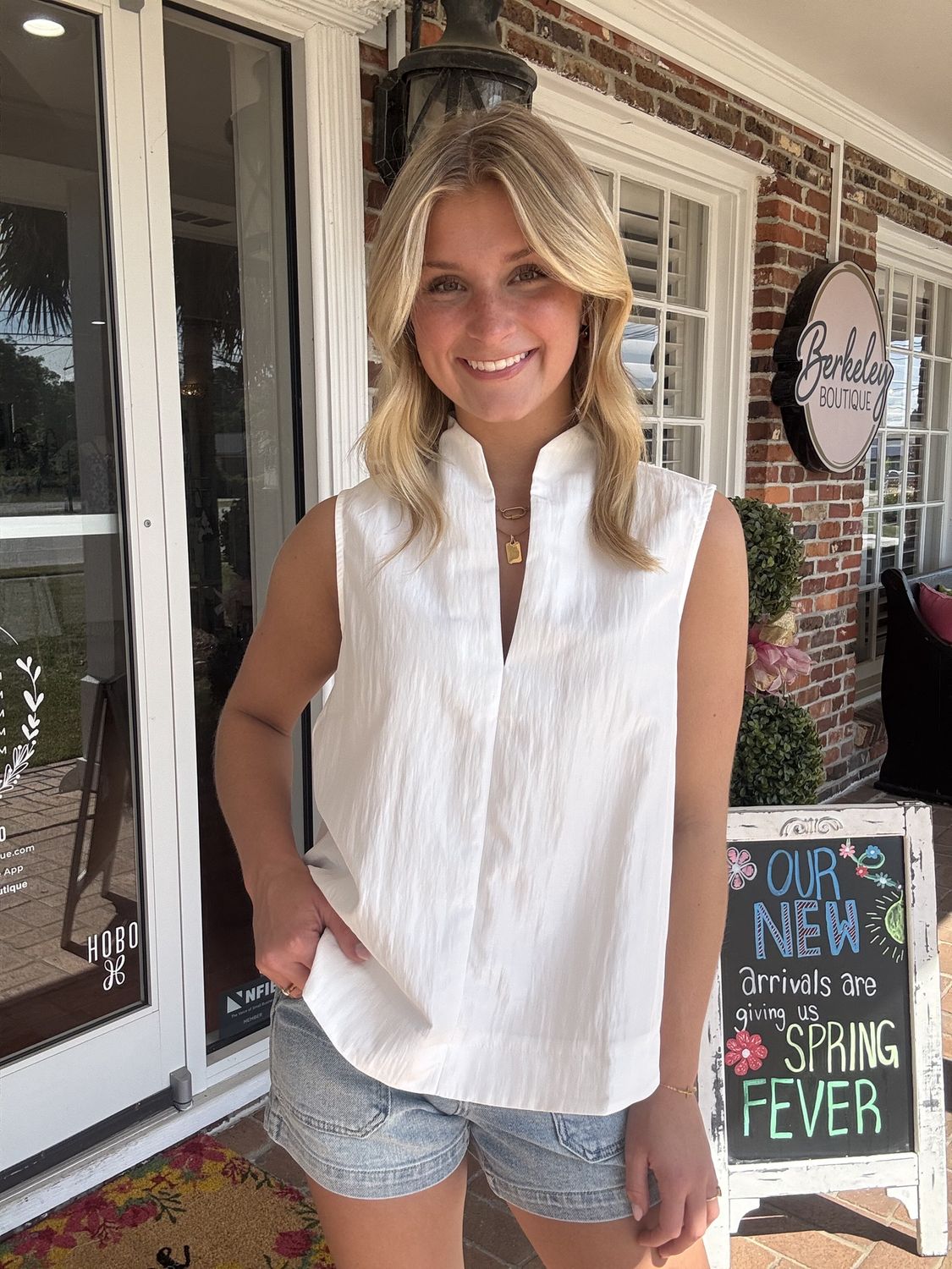 Looking Ahead V-Neck Sleeveless Top