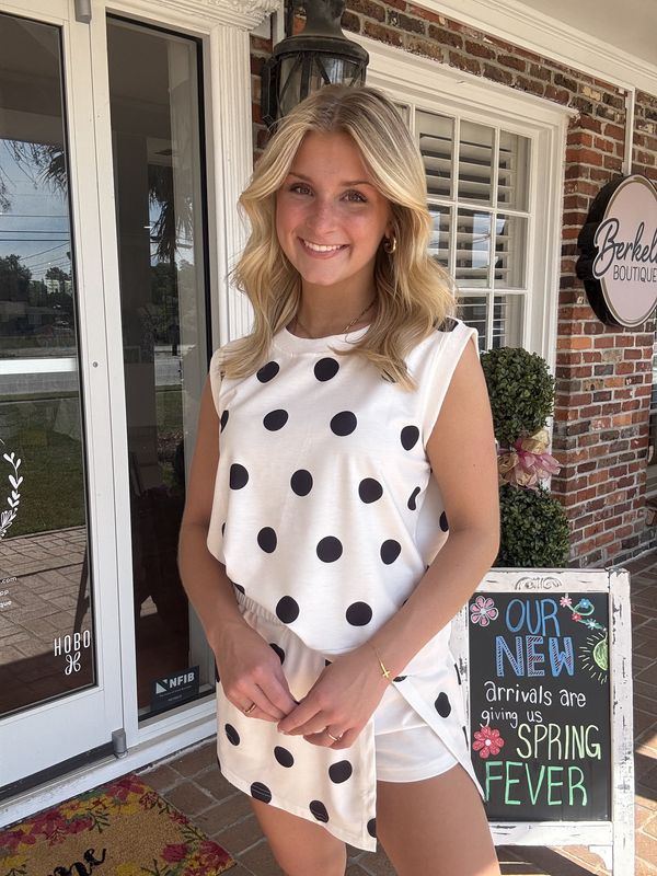 Relax And Repeat Polka Dot Skort Set