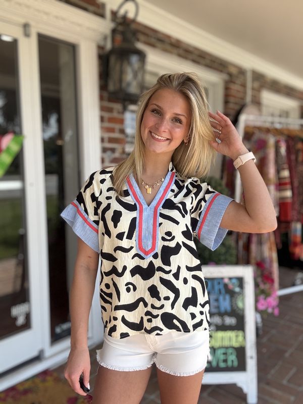 The Sweet Spot Abstract Patterned Top