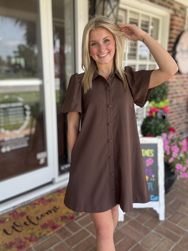 Let it Be Easy, Collared Neck Mini Dress