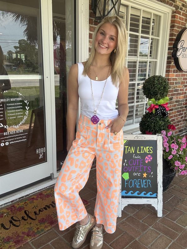 Spotted Darling Neon Orange Leopard Printed Jeans