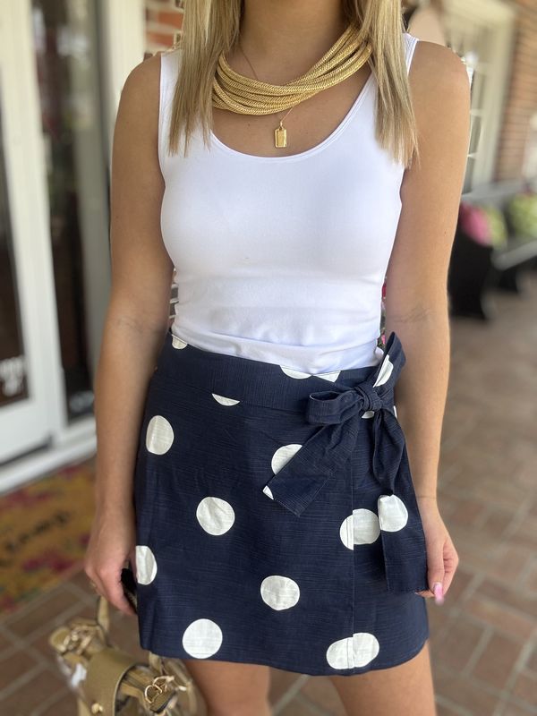 Polly Polka Navy Skort