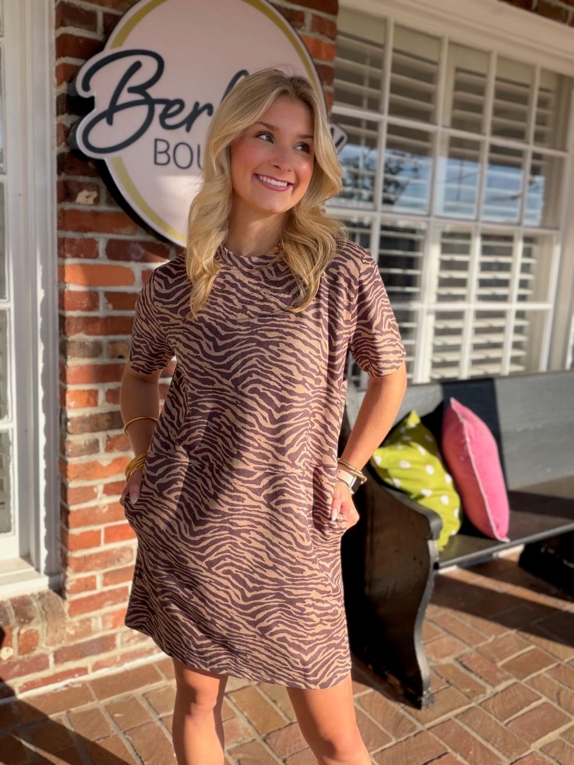 Wildly Chic &amp; Fabulous, Faux Suede Animal Print Dress