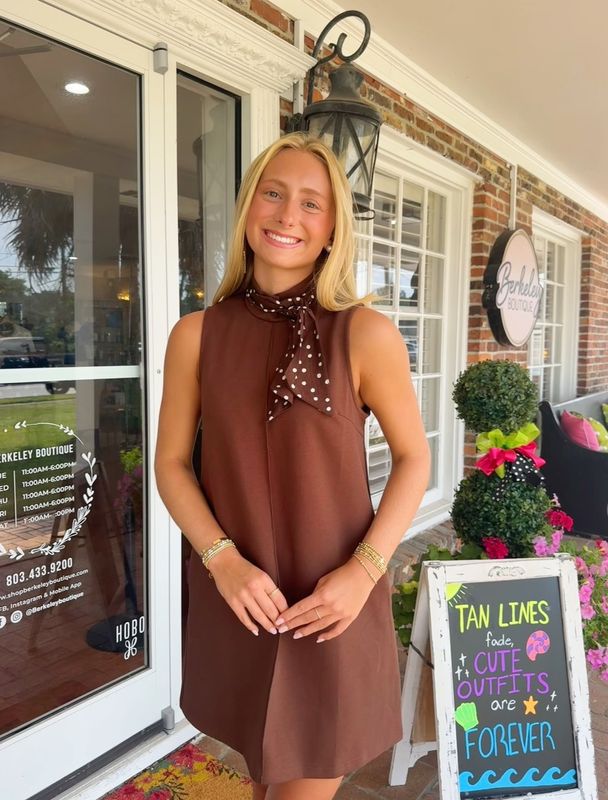 Watch Her Work, Dress featuring self-tie scarf