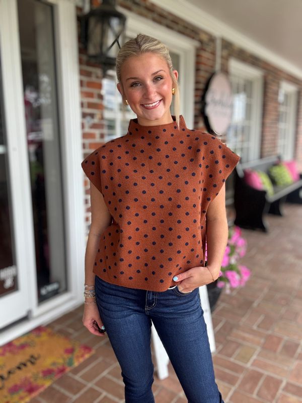 Dot Your Calendar, Polka Dot Mock Neck