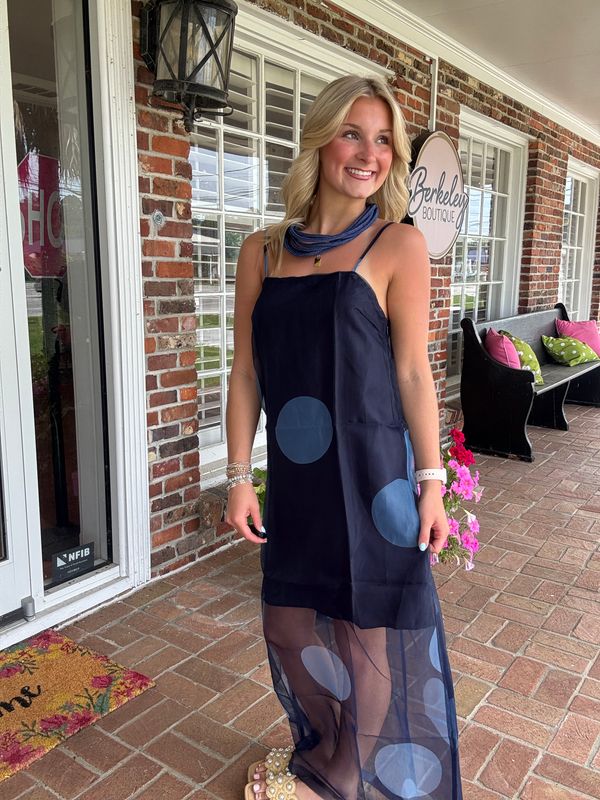 Blue Bell Polka Dot Sheer Maxi