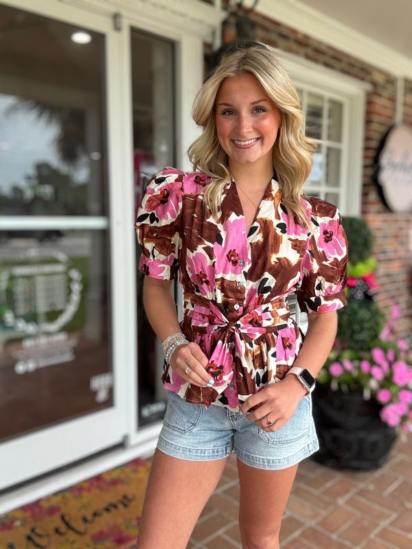 Day After Day Floral Button Down Top