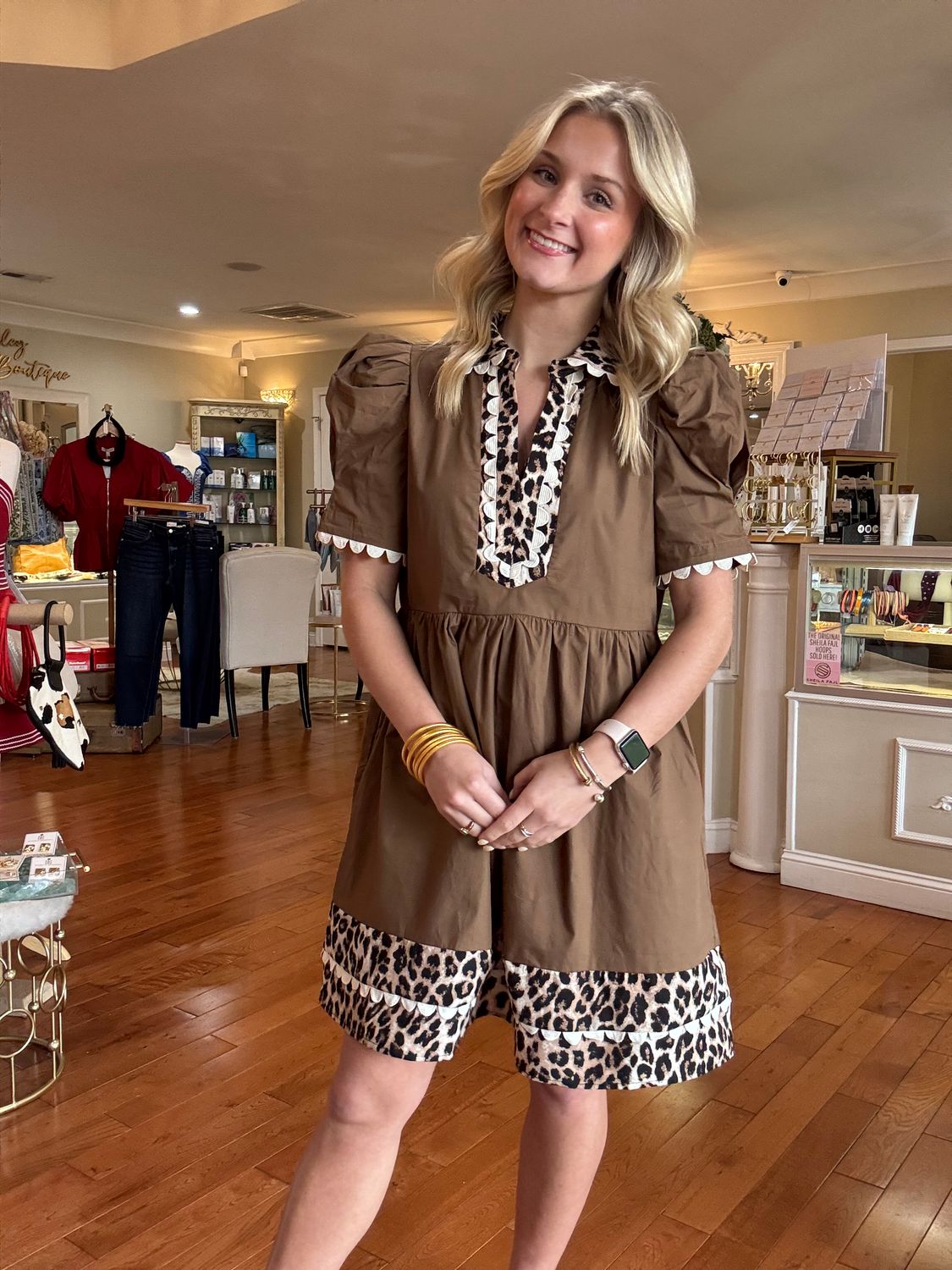 Seeing Spots Dress With Cheetah Print Detail