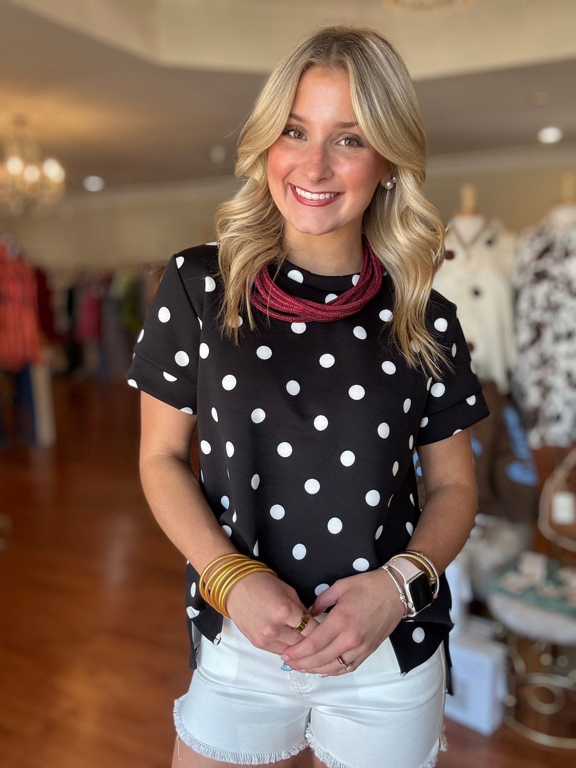 The Perfect Pick Polka Dot Top
