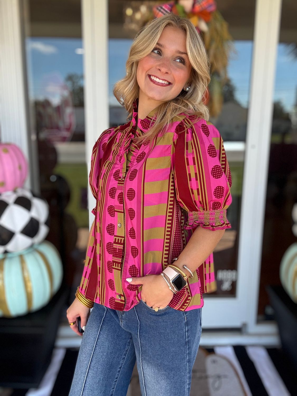 The Perfect Pick Plum Abstract Top