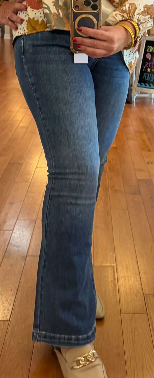 The Golden Hour Petite Mid Rise Flare Jean