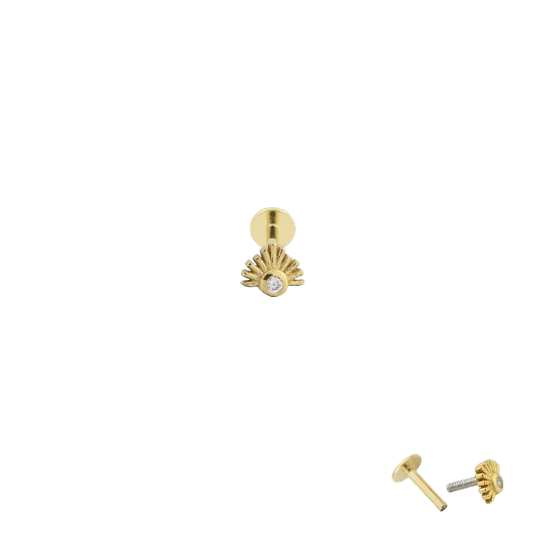 Rising Sun Piercing, gold-plated over 925 silver, van Xzota