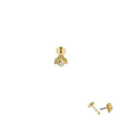 Rising Sun Piercing, gold-plated over 925 silver, van Xzota
