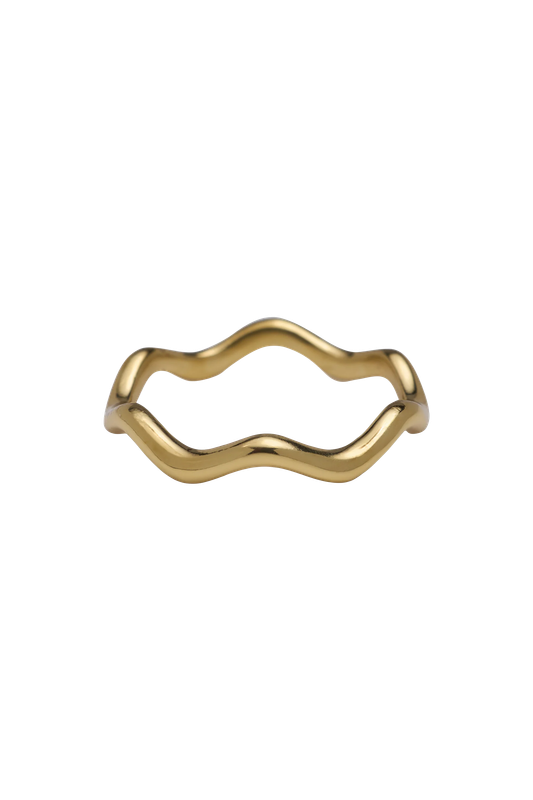 Zig Zag Brass Ring, handmade in Bali, Maison Maeva, featuring a unique zigzag design.