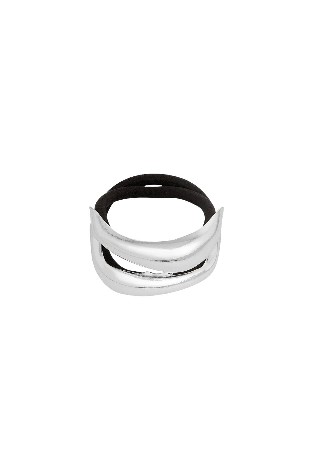 Double Open Bold Silver Hair elastic