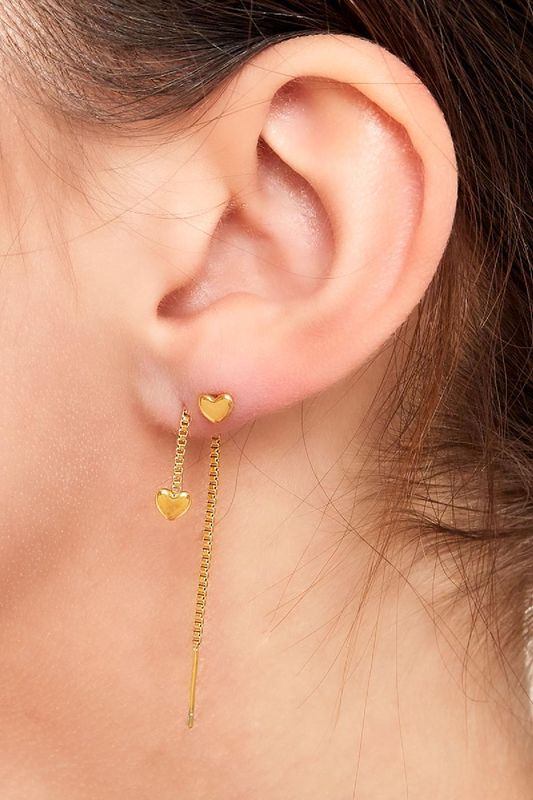 Sweet tiny heart silver earrings